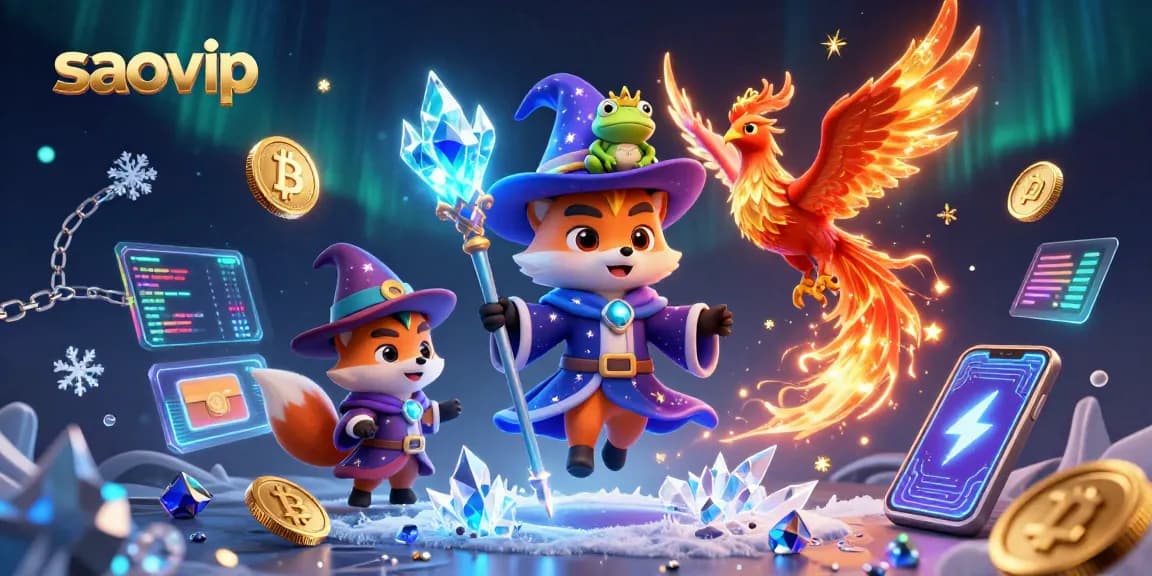Engage with saovip in a colorful 3D casino world, featuring mystical elements and crypto gaming.