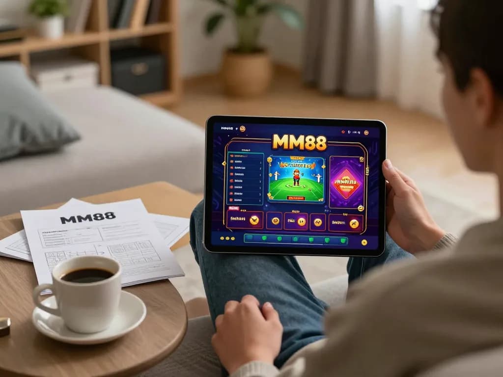 Engaging with the MM88 casino app for an exciting online gambling experience.