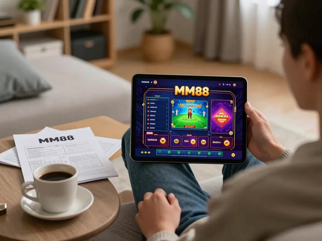 Engaging with the MM88 casino app for an exciting online gambling experience.