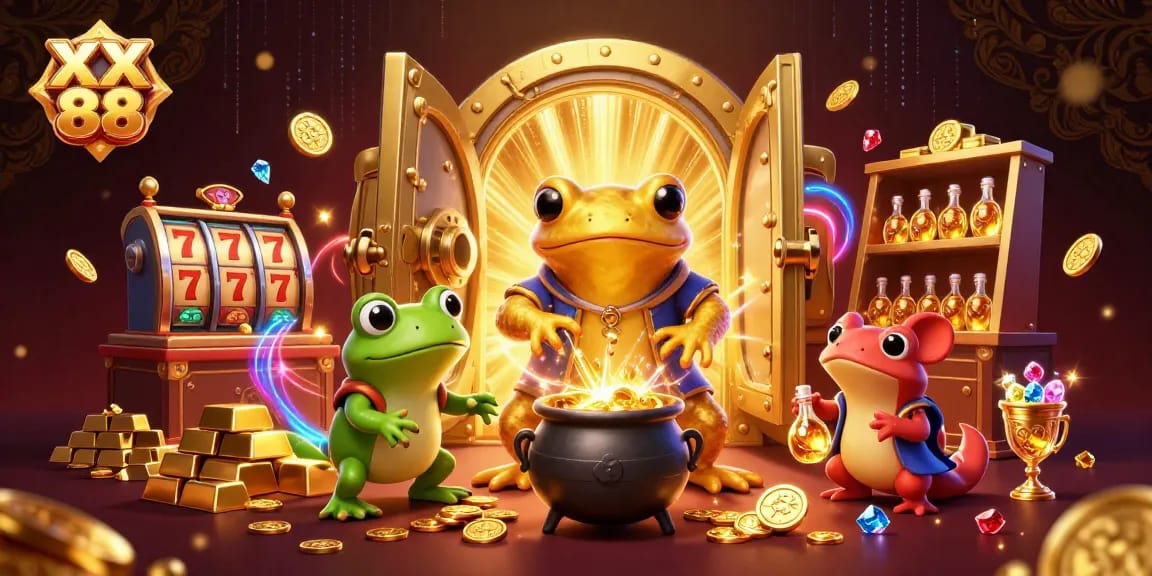 Experience exhilarating wins with XX 88 as golden alchemists transform base metals in a vibrant casino.