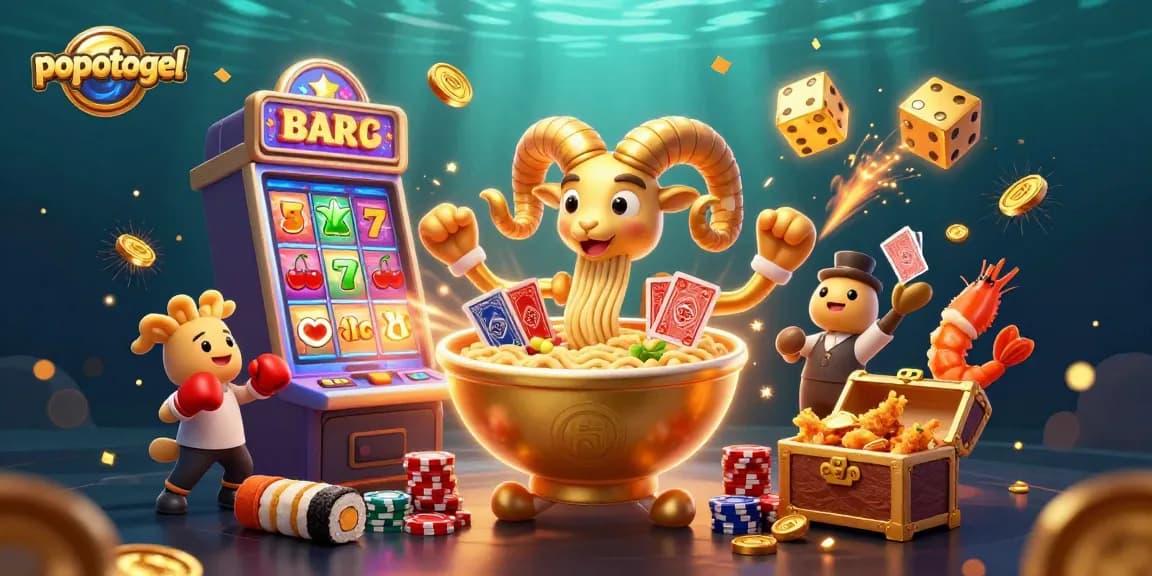 Popotogel's exciting slot experience with vibrant characters and jackpot elements, showcasing interactive gaming fun.