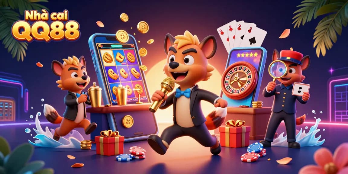Experience the excitement at Nhà cái QQ88, where hyenas bring comedy to a lively casino atmosphere!