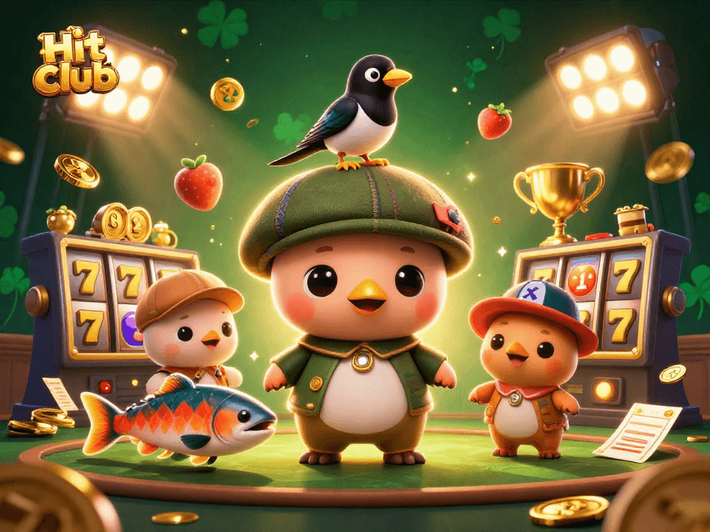 Engage in thrilling gameplay at Hit club, featuring a playful Loch Ness monster and vibrant casino elements.