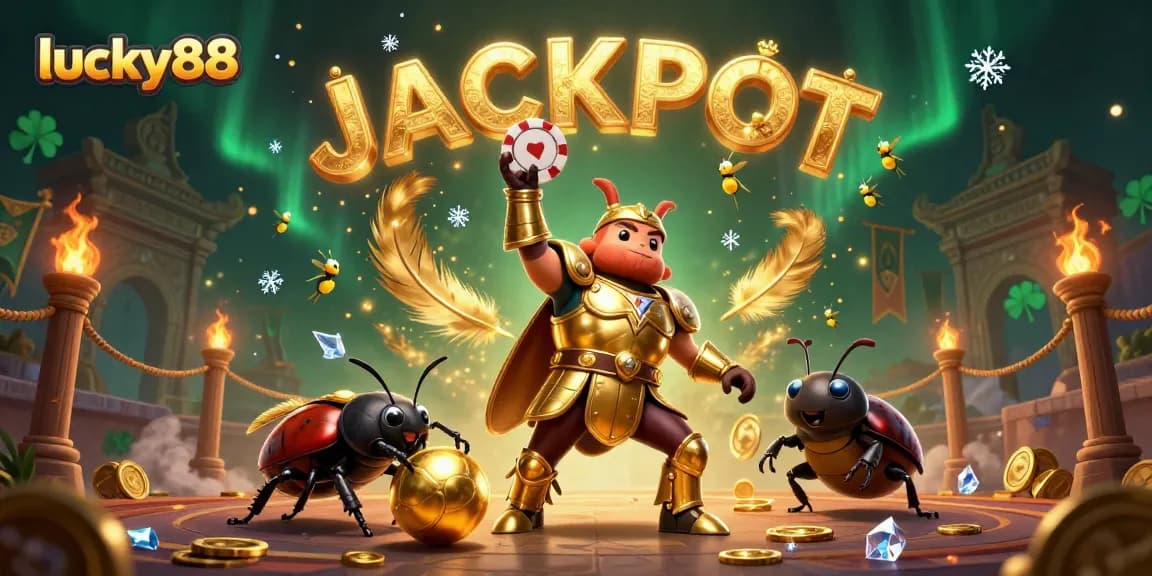 Experience thrilling wins with lucky88 in a vibrant casino scene featuring unique characters and dynamic game elements.