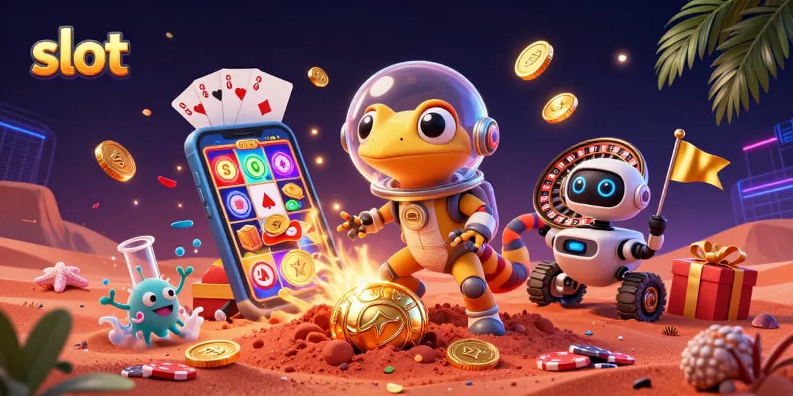 Spin lucky slots and watch golden coins fly in this vibrant casino scene!