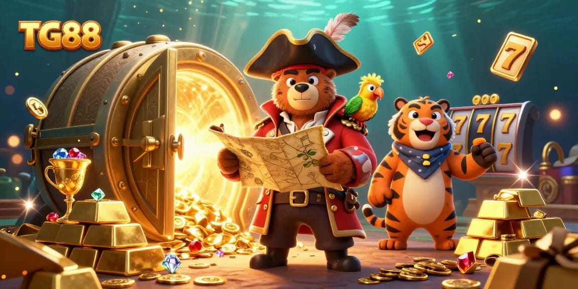 Engage in thrilling gambling adventures with TG88's vibrant casino-themed digital illustration.