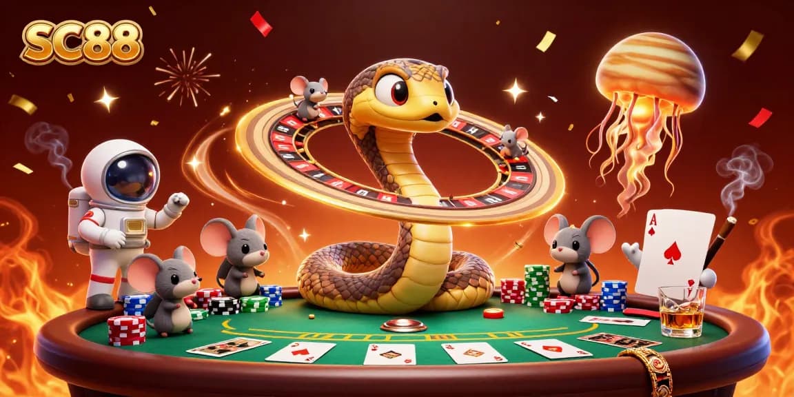 Engage with thrilling wagering adventures at SC88 amidst a vibrant cosmic casino scene.