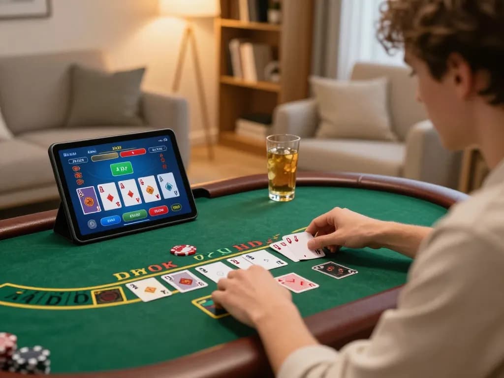 Player experiences a thrilling game with link resmi during online blackjack session at home.