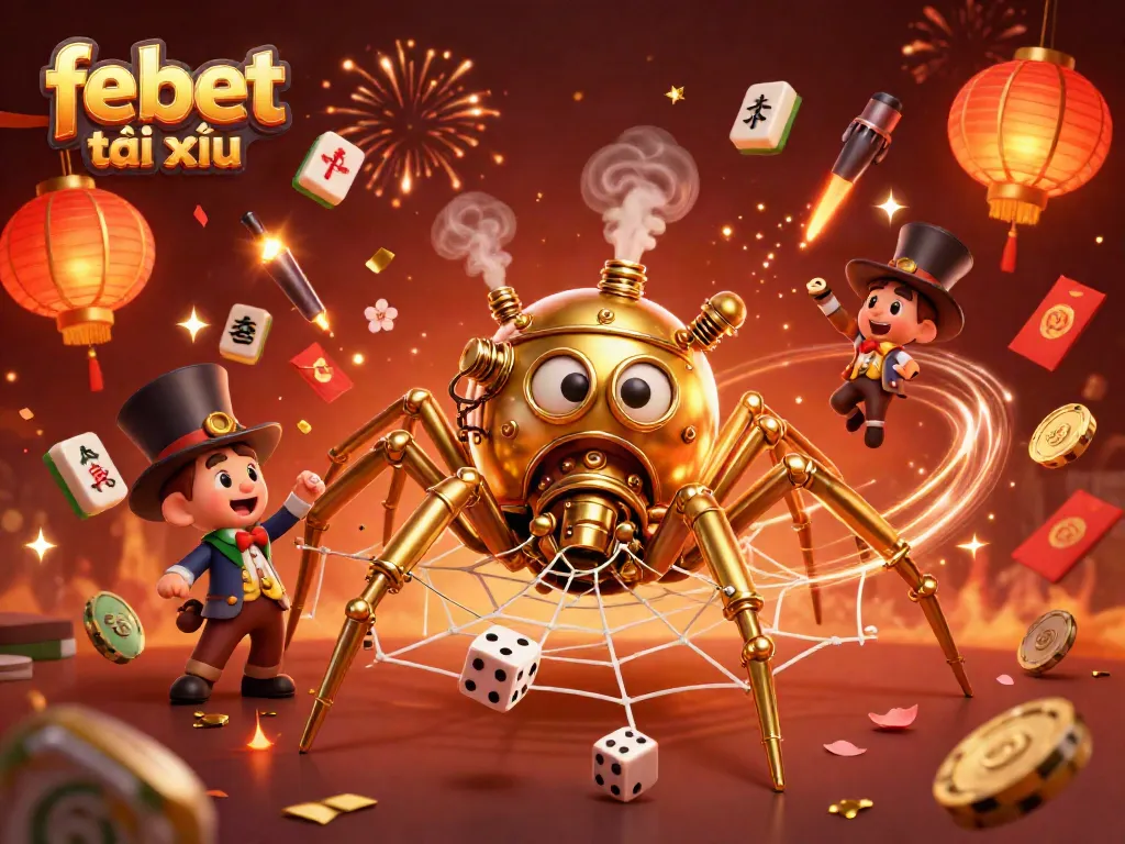 Experience the thrill with febet tài xỉu in a vibrant and dynamic casino illustration