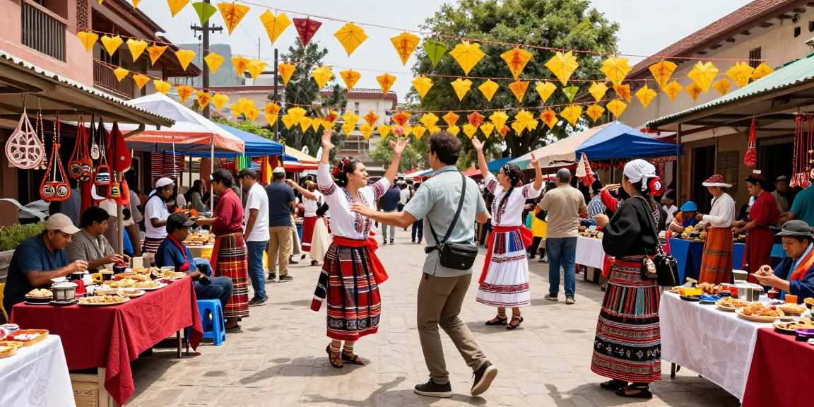 Festival cultural vibrante donde etb se celebra con danzas y artesanías locales.