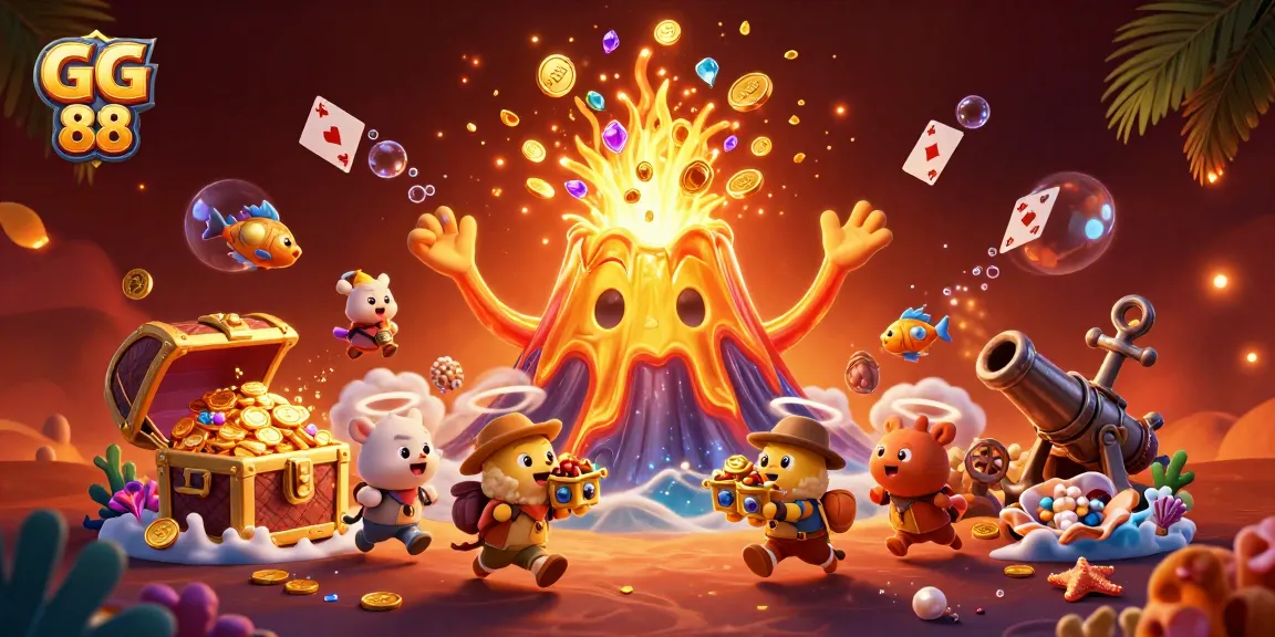 Experience the thrill of winning at GG 88 with a dynamic scene of treasure and adventure.