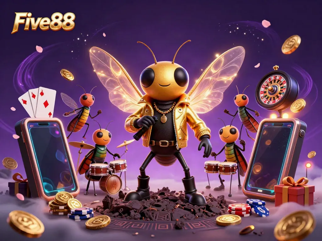 Five88 delivers an electrifying casino experience with animated characters and vibrant gaming elements.