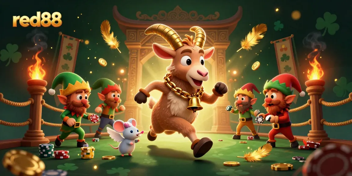 Experience fun and excitement at the red88 casino, where Krampus and friends create a lively gambling atmosphere.