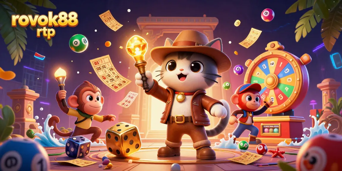 Immerse in rokok88 rtp with a vibrant illustration of gaming excitement and casino treasures.