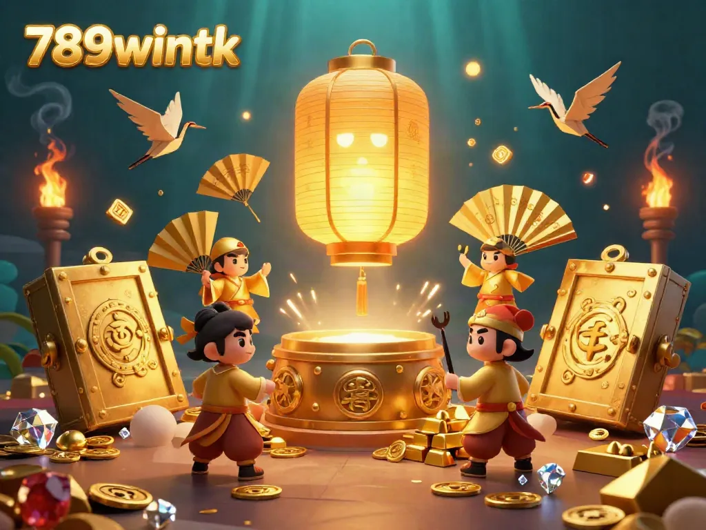 Engage with the vibrant casino scene featuring golden lantern spirit and treasures at 789wintk.
