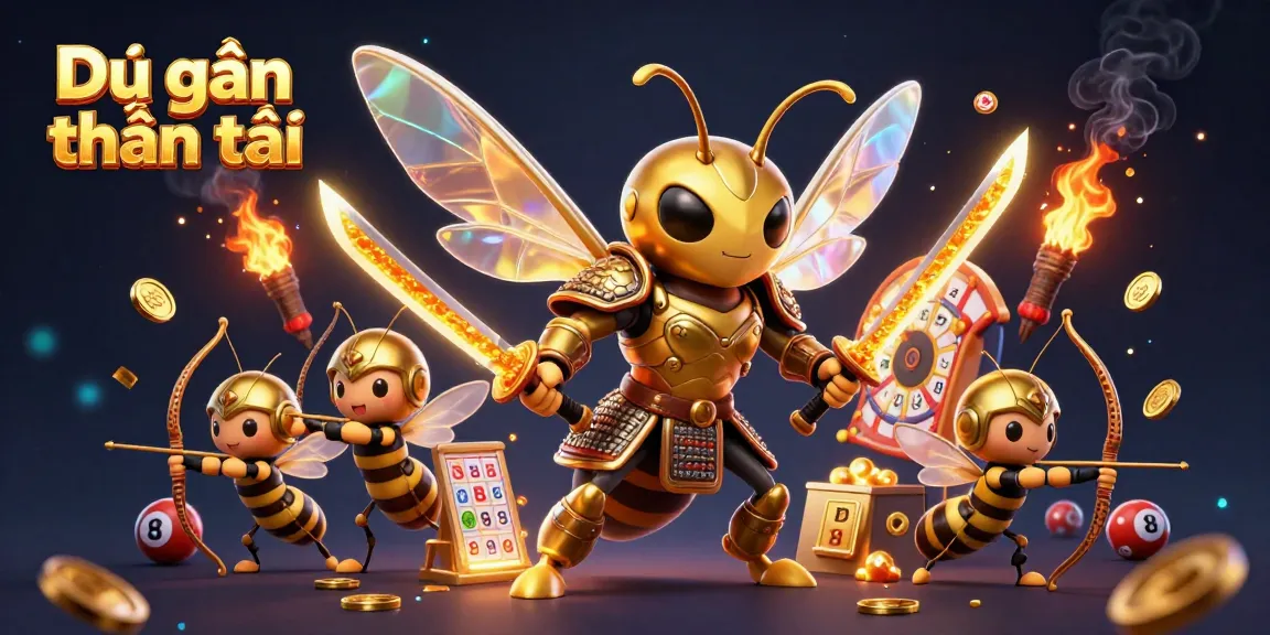 Dự đoán thần tài unveils today's lucky numbers with lottery elements in a vibrant 3D scene.
