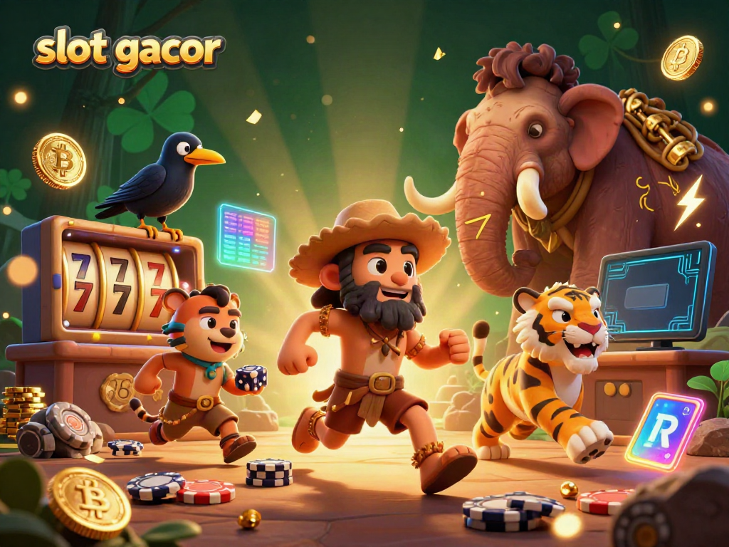 Engage in thrilling gameplay at the slot gacor casino with a caveman and tiger duo.