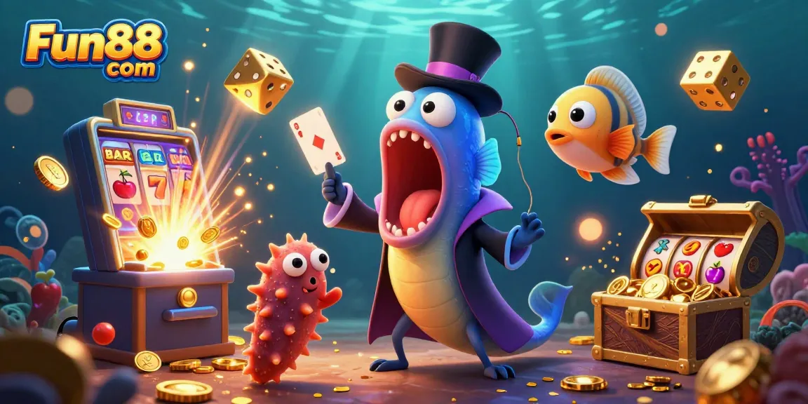 Try your luck and win big with Fun88 com's vibrant casino games featuring animated sea life.