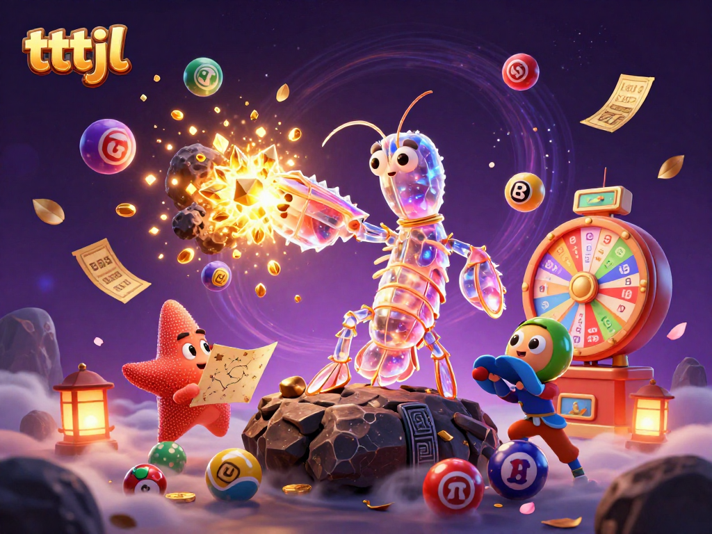 Experience the thrill of tttjl with vibrant lottery elements and a galactic samurai in action.