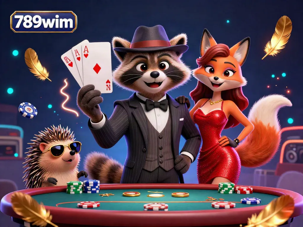 Engage with 789wim's thrilling poker scene, featuring vibrant characters and rich casino elements.
