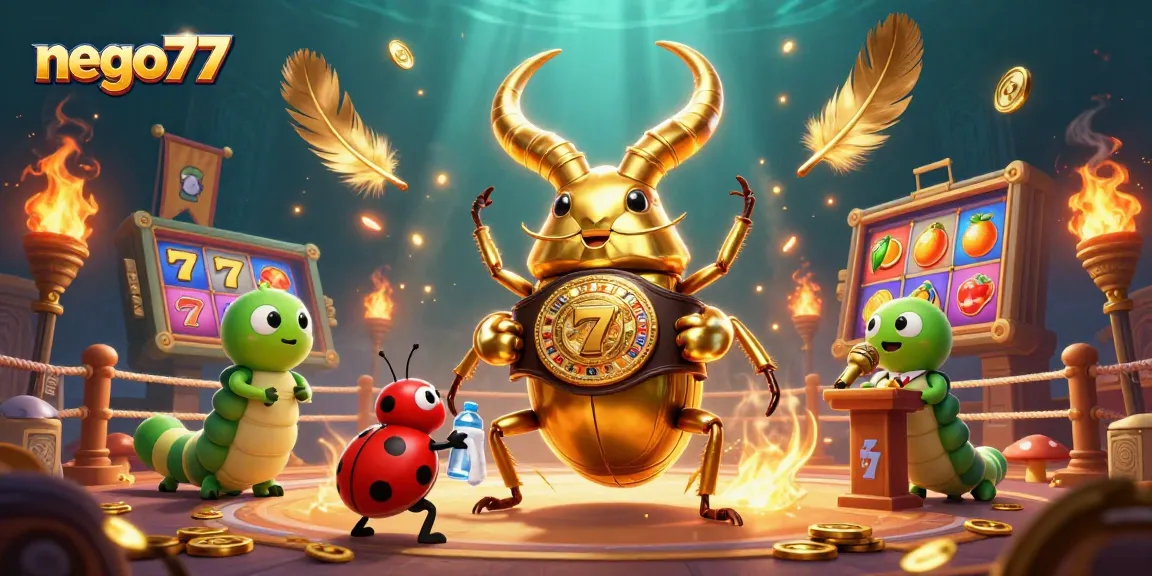 Engage in thrilling gameplay at nego77 with a vibrant 3D casino scene featuring unique characters.