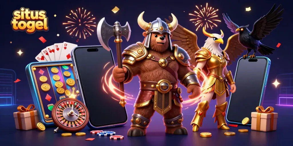 Experience thrilling situs togel gameplay with vibrant characters in an immersive digital casino scene.
