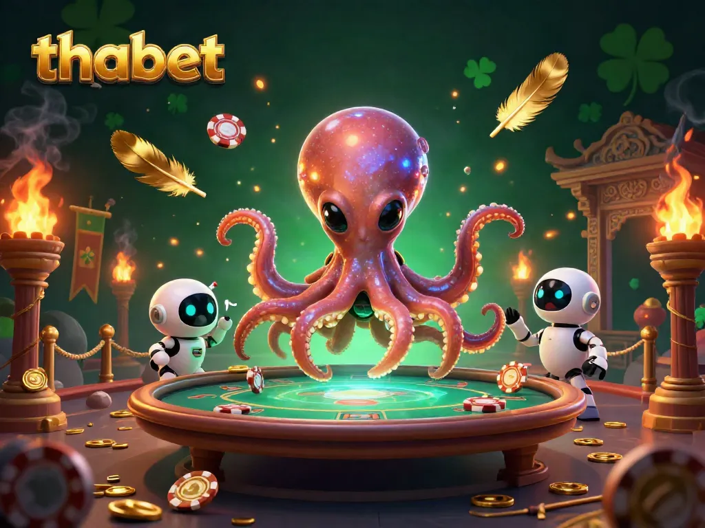 Engage in thrilling poker excitement with thabet at a holographic table among dazzling cosmic elements.