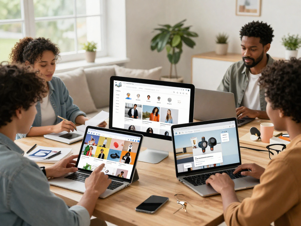 Dynamic online shopping experience at https://rokok88digital.com with vibrant product browsing in a modern home setting.