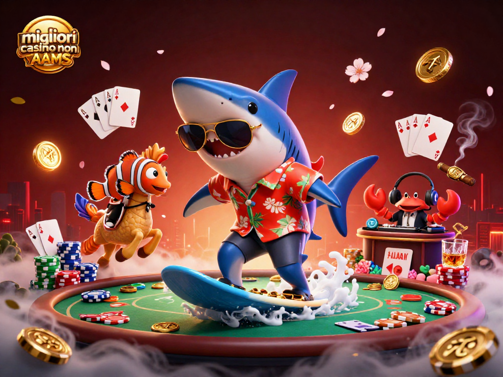 Migliori casino non AAMS: Scopri un vivace mondo di giochi con un pesce pagliaccio e un granchio DJ su un palco sottomarino.