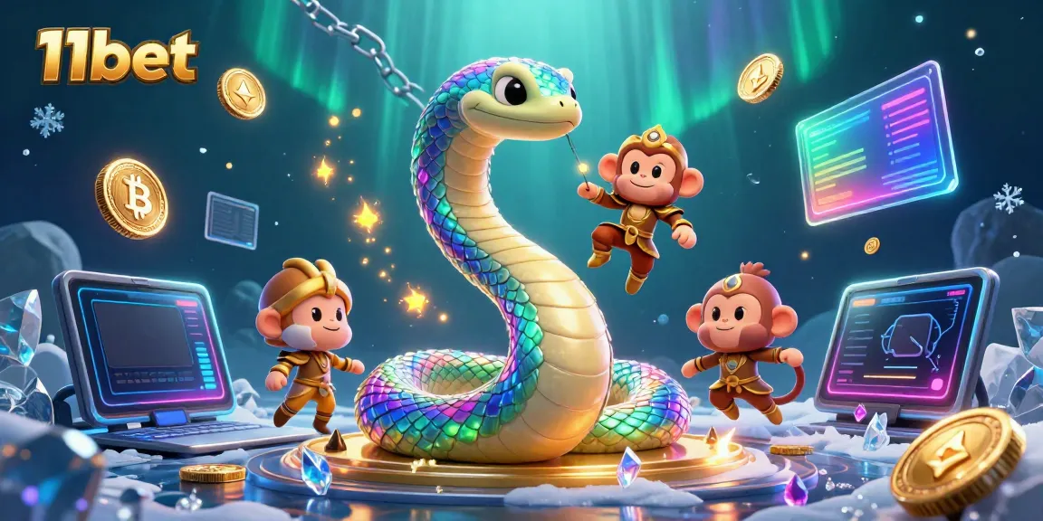 Experience vibrant gaming with the 11bet rainbow serpent and monkey king in an enchanting illustration.