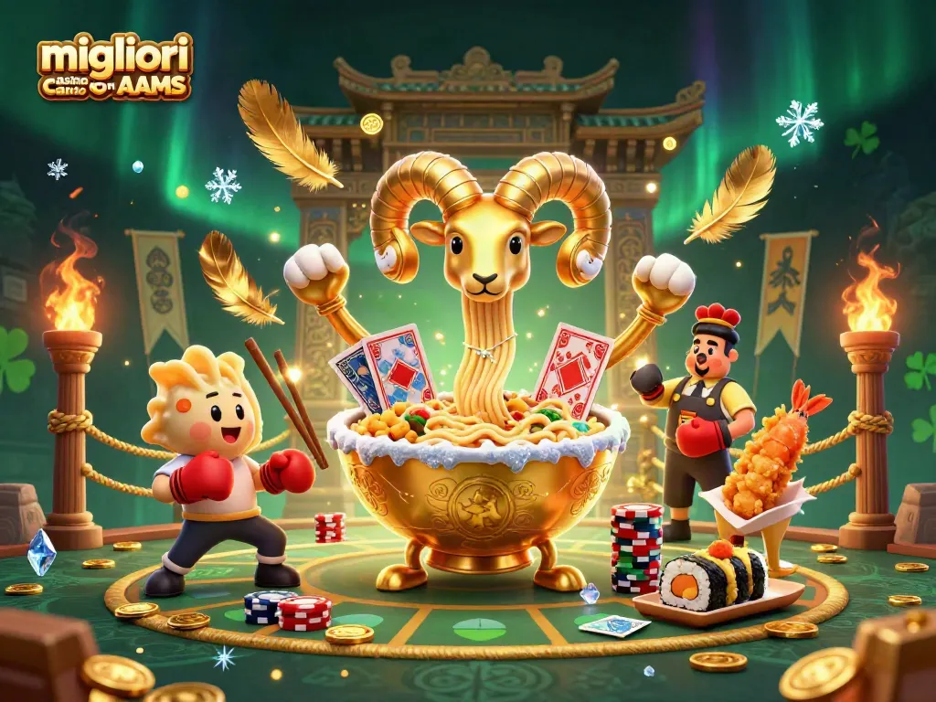I migliori casino non AAMS presentano un affascinante duello tra un'enorme ciotola di ramen e un dealer di sushi.