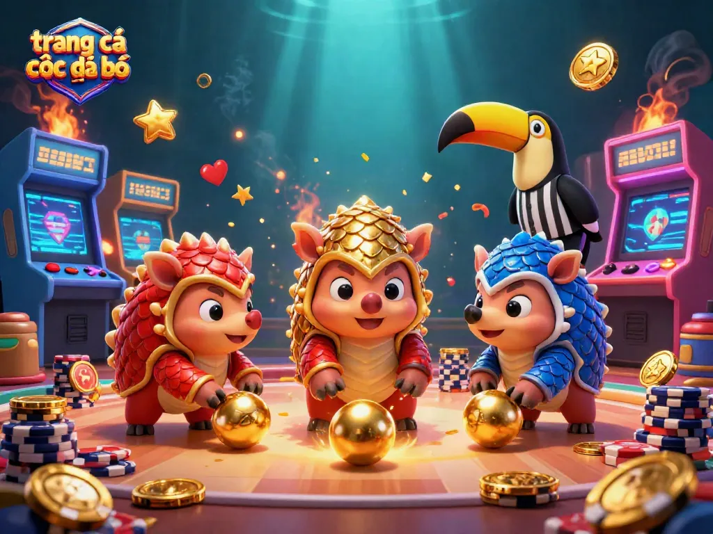 Khám phá trang cá cược đá bóng với hai tê tê đối địch trong không gian sôi động.