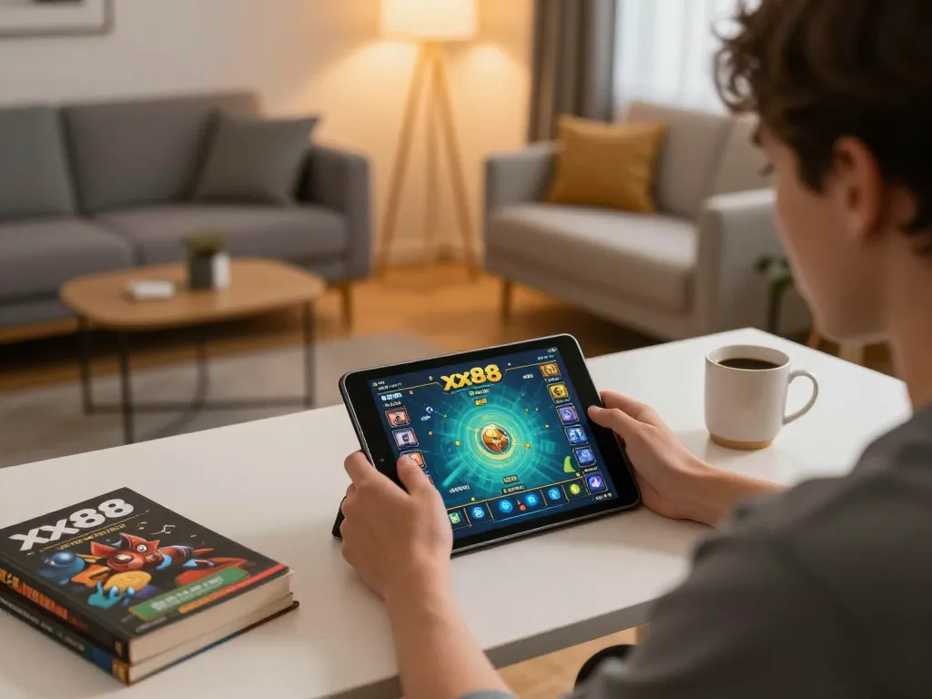 Engaged player experiencing the xx88 game online in a cozy home setting, emphasizing strategic gameplay.