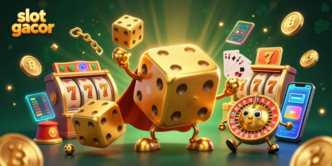 Experience immersive slot gacor excitement with dynamic golden dice characters and vibrant game elements.