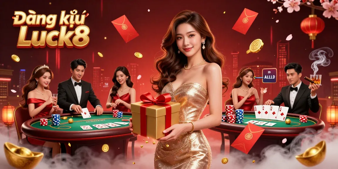 Experience exciting Đăng ký Luck8 with a festive 3D illustration showcasing casino elements and vibrant symbolism.
