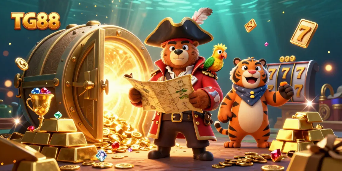 Engage in thrilling gambling adventures with TG88's vibrant casino-themed digital illustration.