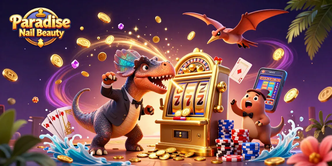 Experience Paradise Nail Beauty with a vibrant scene showcasing thrilling jackpots and exciting wins at the casino.