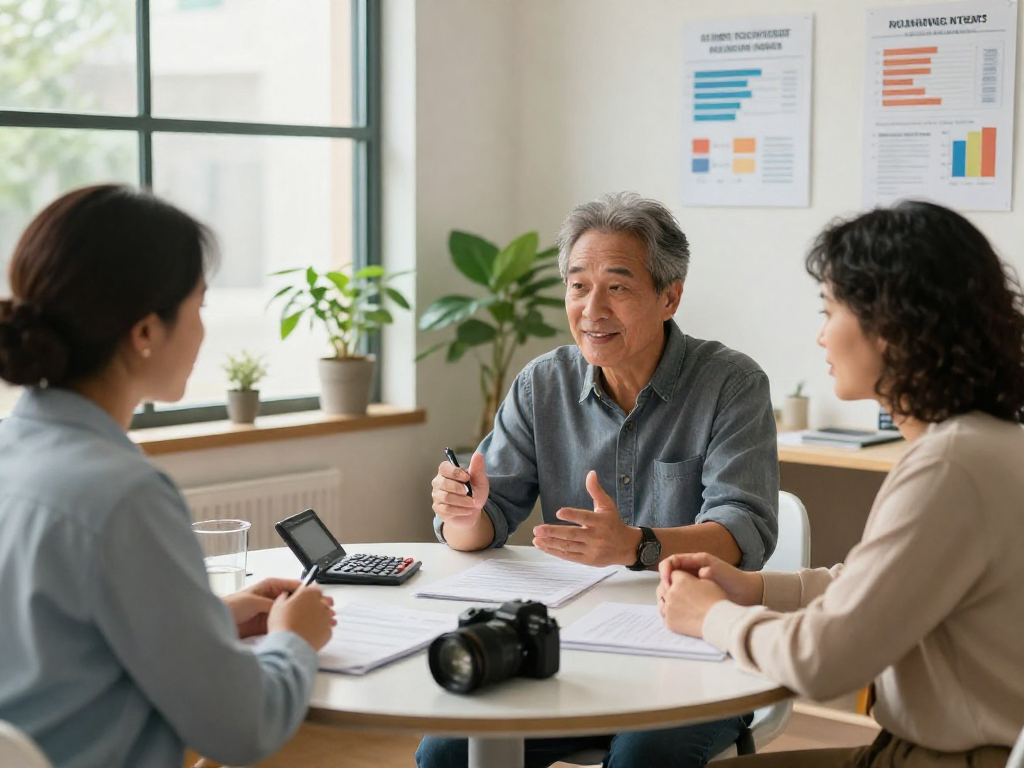 Financial counseling session at credit-consolidation.ca/ helping a couple discuss credit consolidation strategies.