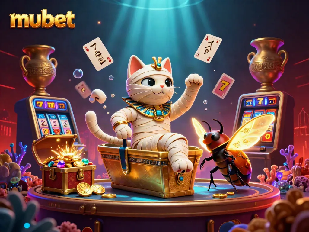 Win big with mubet in a vibrant pyramid casino filled with colorful treasures.