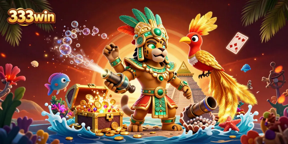 Experience the excitement of 333win's underwater adventures with dynamic marine elements and vibrant treasures.