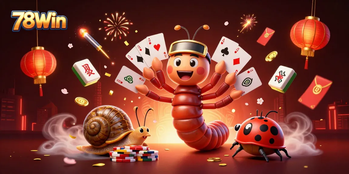Experience thrilling gameplay at 78Win with a lively casino scene featuring animated characters and vibrant elements.