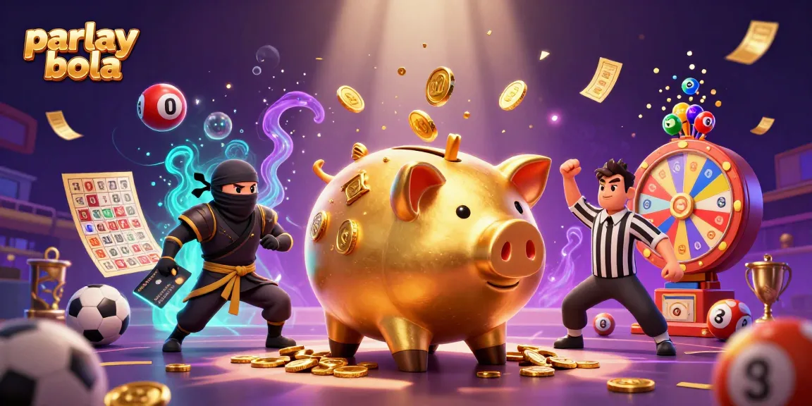 Bettors explore parlay bola strategies as a golden piggy bank wrestler unleashes coins and betting slips