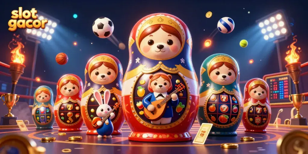 Engage with slot gacor excitement as playful bears and a serenading rabbit bring casino elements to life.