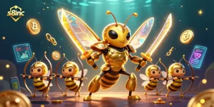Experience thrilling gaming with s8inc's unique 3D casino illustration featuring vibrant elements.