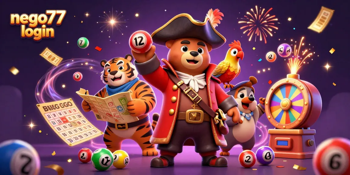 Engage with the exciting nego77 login experience featuring vibrant 3D digital casino elements in a dynamic illustration.