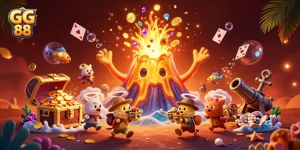 Experience the thrill of winning at GG 88 with a dynamic scene of treasure and adventure.