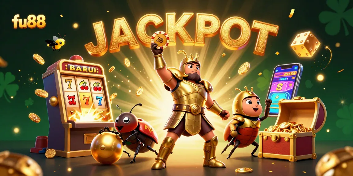 Experience winning thrills at fu88 casino with vibrant characters and jackpot celebrations.