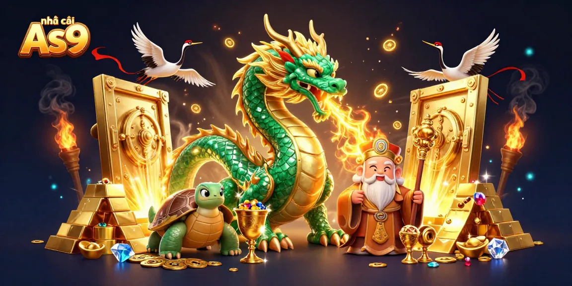 Experience thrilling moments with nhà cái As9 and a dazzling dragon in this vibrant casino scene.