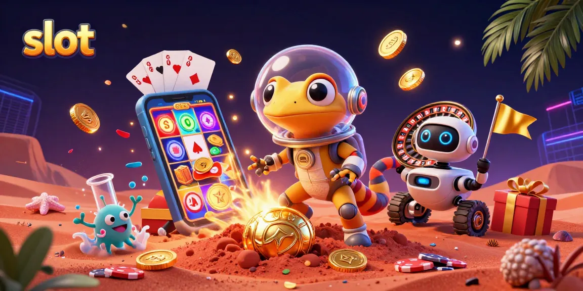 Spin lucky slots and watch golden coins fly in this vibrant casino scene!