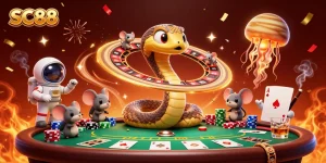 Engage with thrilling wagering adventures at SC88 amidst a vibrant cosmic casino scene.